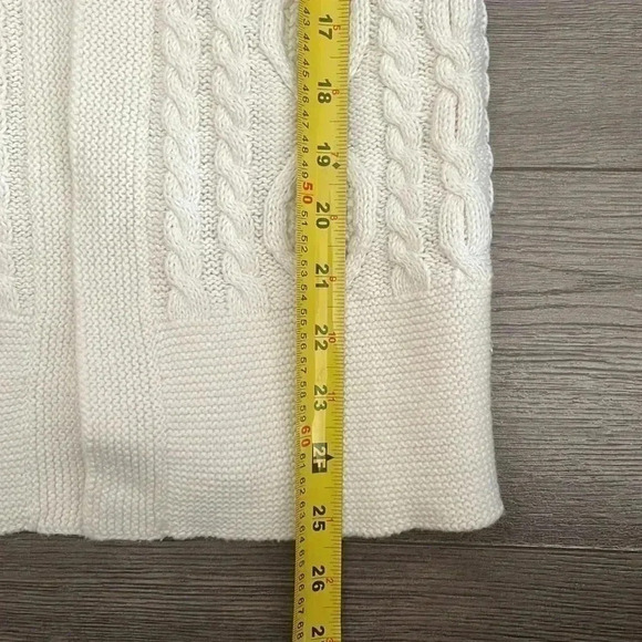 ❤️2/$30❤️[XS]Eddie Bauer Cable Knit Sweater Open Cardigan Capped  Sleeve linen - Picture 6 of 6
